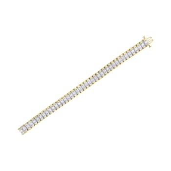 14K Two-Tone 5.0ctw Round and Baguette Cut Diamond 7" Reflective
Tennis Bracelet