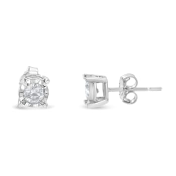 Sterling Silver 1/2ctw Near Colorless Round Brilliant-Cut Diamond
Miracle-Set Stud Earrings