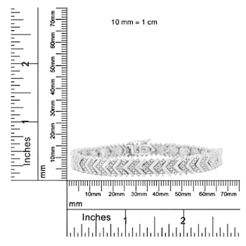0.16ctw Diamond Chevron Sterling Silver Tennis Bracelet