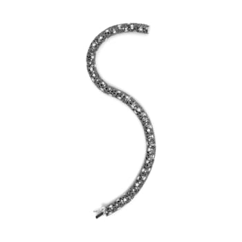 18K White Gold Black and White Diamonds Pave Link Bracelet
