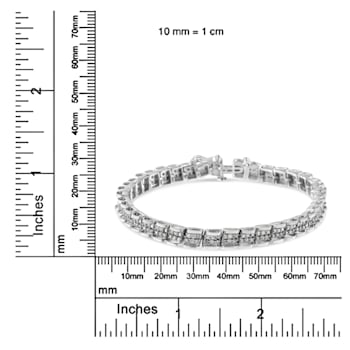 Sterling Silver 2ct TDW Rose-Cut Diamond Link Bracelet (I-J, I3-Promo) - 7"