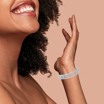 Sterling Silver 5.00ctw Round-Cut Diamond "S" Link Bracelet