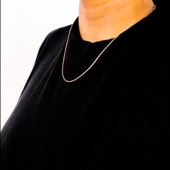 Solid 10K Gold 0.5mm Rope Chain Unisex Necklace - Size 20"