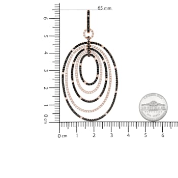18K Rose Gold 5.00 Cttw Round Black and White Diamond Graduated Hoop
Dangle Earrings