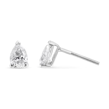 0.75ctw Pear Shape Solitaire Lab Grown Diamond Stud Earrings