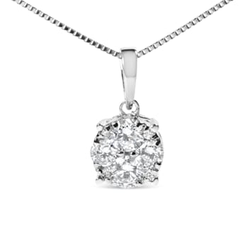 14k White Gold 0.50ctw Lab Grown Diamond Floral Pendant 18"
Chain(G-H Color, VS1-VS2 Clarity)