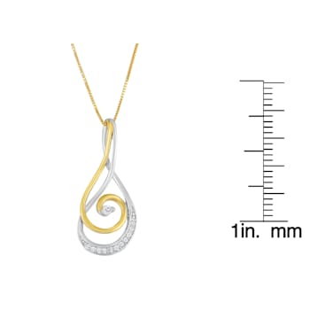 10K Two-Tone Gold Espira Round Diamond Spiral Pendant w\chain(1/6ctw,
J-K Color, I2-I3 Clarity)