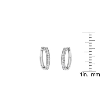 10K White Gold Diamond Hoop Earring 1.0ctw