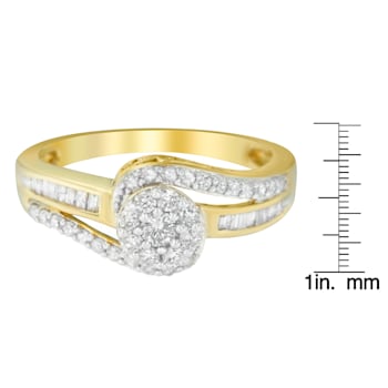 10K Yellow Gold Diamond Cluster Ring (1/2ctw, I-J Color, I2-I3 Clarity)
