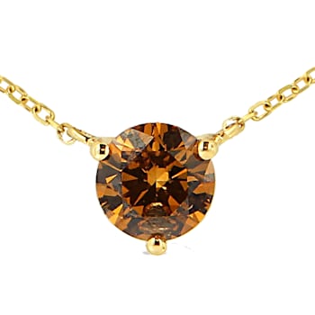 14K Yellow Gold 1/2ct Lab Grown Yellow Diamond Solitaire Necklace
(Yellow Color, VS2-SI1 Clarity)
