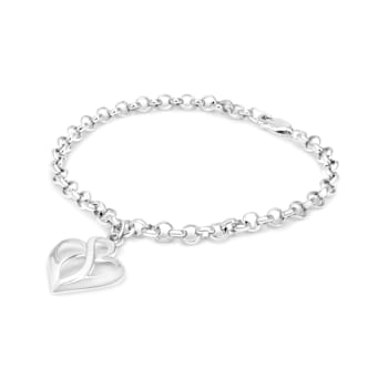 Sterling Silver 1 1/2ct TDW Diamond Link Bracelet (I-J,I3-Promo) - 7"