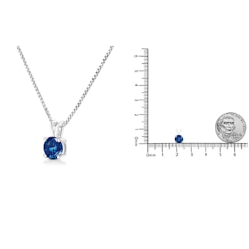 14K White Gold 1/4ctw Lab Grown Blue Diamond Solitaire Pendant
w\chain(Blue Color, VVS2-VS1 Clarity)