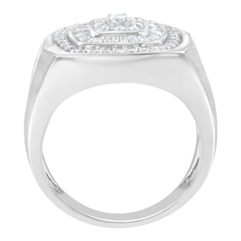 14K White Gold Men's Diamond Band Ring (1 cttw, H-I Color, SI1-SI2 Clarity)