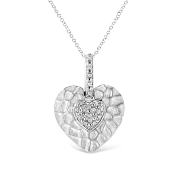 .925 Sterling Silver Pave-Set Diamond Accent Heart Shape 18"
Pendant Necklace