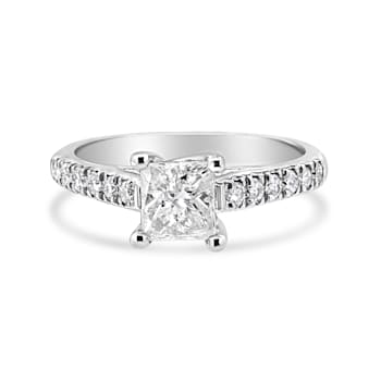 14K White Gold 1 1/5ctw Princess Diamond Classic Engagement Ring (I1-I2
Color, H-I Clarity)