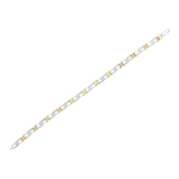 10k Yellow Gold Over Sterling Silver .25ctw Diamond Infinity and X Link Bracelet