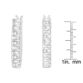 1.625ctw Baguette Cut Diamond 14K White Gold Earrings
