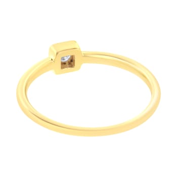 14K Yellow Gold Over Sterling Silver 1/20ctw Miracle Set Diamond Ring
(J-K Color, I1-I2 Clarity)