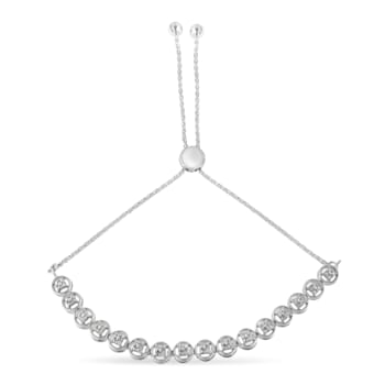 Sterling Silver .25ctw Diamond Bolo Bracelet