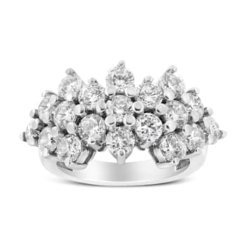 14K White Gold 4.0ctw Diamond Multi Row Scatter Band Ring (I-J Color,
I1-I2 Clarity)