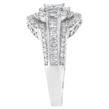 14K White Gold Diamond Cocktail Ring (1 1/4 cttw, H-I Color, SI2-I1 Clarity)