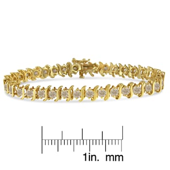 10K Yellow Gold Over Sterling Silver 7.0ctw Round Brilliant Cut Diamond
"S" Link Bracelet