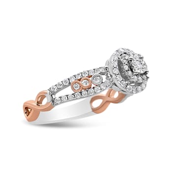 0.50ctw Round Diamond Split Shank Engagement 14K Rose Gold Over Sterling
Silver Ring