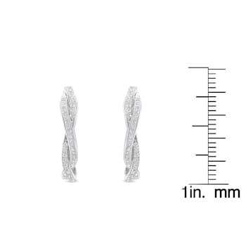 Sterling-Silver Diamond Hoop Earring 0.75ctw