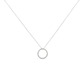 Sterling Silver 1/3ctw Round Diamond Open Circle Halo 18" Pendant
w\chain(I-J Color, I2-I3 Clarity)