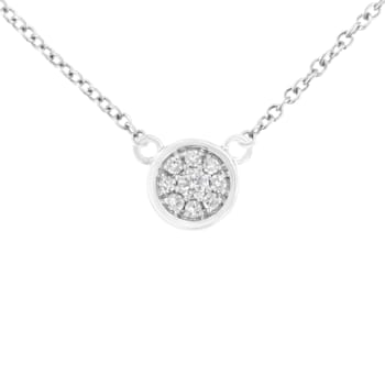 10K White Gold 1/4ctw Diamond Flower Necklace (I-J Color, I2-I3 Clarity)
- Adjustable 16-18" chain