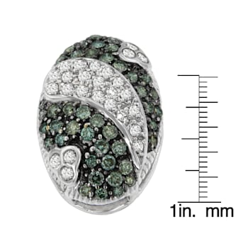14K White Gold 1 1/10ctw Round Cut Treated Blue Diamond Fashion Pendant
w\chain(H-I, I1-I2)