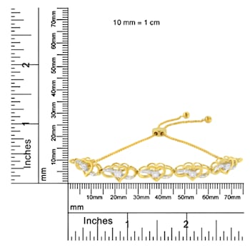 14K Yellow Gold Over Sterling Silver 1/10ctw Diamond Infinity Shaped
4”-10” Adjustable Bolo Bracelet