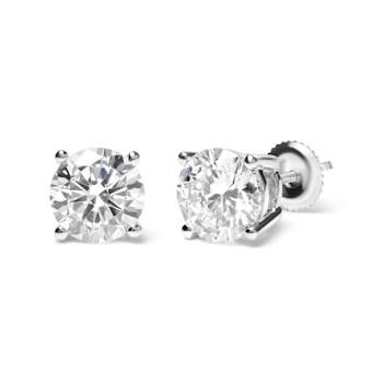 IGI Certified 14K White Gold 5.00 Cttw Round Lab Grown Diamond Stud
Earrings with Screw Backs