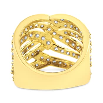 3.00ctw Diamond Multi-Row Bypass 10K Yellow Gold Ring