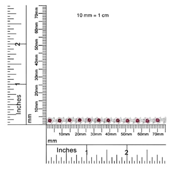 3.5 mm Lab Created Red Ruby and 1/6 ctw Diamond Rhodium Over Sterling
Silver Tennis Bracelet