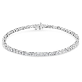 IGI Certified 7.0 Cttw Diamond 14K White Gold Classic 7” Tennis Bracelet
(H-I Color, I1-I2 Clarity)