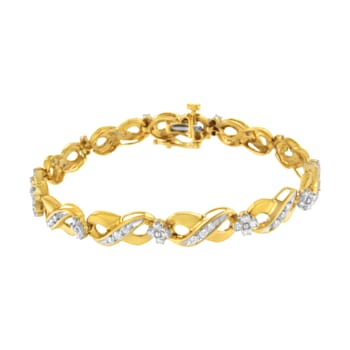 10K Yellow Gold 1.0ctw Round-Cut Diamond Infinite Love Bracelet