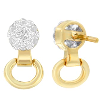 14K Yellow Gold 1/2ctw Diamond Stud Earrings