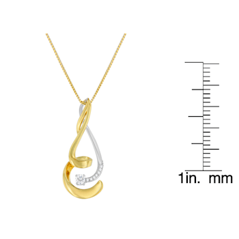 10K Two-Tone Gold Espira 1/10ctw Round Cut Diamond Swirl Pendant With
Chain(I-J, I2-I3)