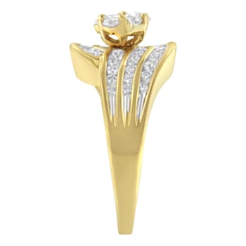 14K Yellow Gold Diamond Cocktail Bypass Ring (1 1/2ctw, H-I Color,
SI2-I1 Clarity)