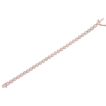 10K Rose Gold Over Sterling Silver 1/4 Cttw Diamond Tennis Bracelet