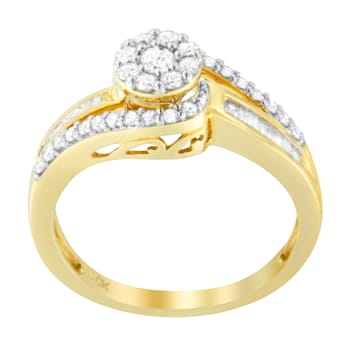 10K Yellow Gold Diamond Cluster Ring (1/2ctw, I-J Color, I2-I3 Clarity)