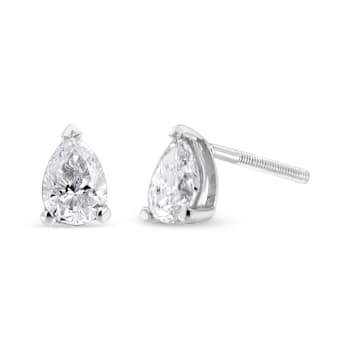 0.75ctw Pear Shape Solitaire Lab Grown Diamond Stud Earrings