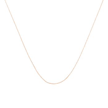 Solid 10K Gold 0.5mm Rope Chain Unisex Necklace - Size 16"
