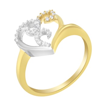 10K Two-Toned Gold Diamond Heart Shape Cluster Ring (1/6 Cttw, H-I
Color, I1-I2 Clarity)