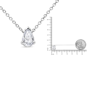 14K White Gold .50ctw AGS Certified Diamond Pear Necklace (H-I Color,
VS2-SI1 Clarity)