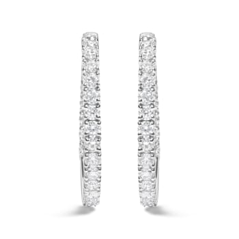 14K White Gold 5.00 Cttw Lab Grown Diamond Inside Out Hoop Earrings (F-G
Color, VS1-VS2 Clarity)