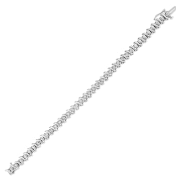 Sterling Silver .50ctw Diamond Miracle Set "S" Link Tennis Bracelet