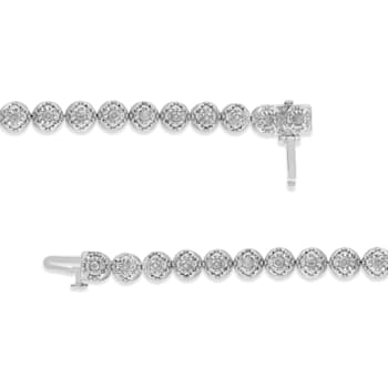 Sterling Silver 1ct. TDW Diamond Circle Link Eternity Bracelet (I-J,I3)
- 7"