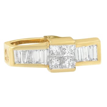 14K Yellow Gold 1 1/10ctw Mixed Cut Overlapping Diamond Drop Pendant
w\chain(H-I, SI1-SI2)